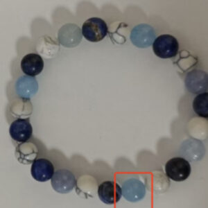 White turquoise + blue vein stone + aquamarine bracelet