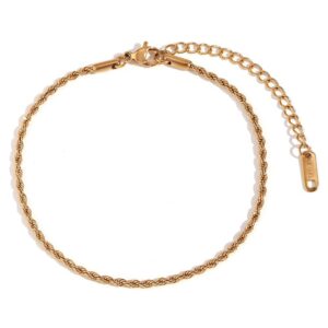2mm twist chain anklet 20cm 5cm