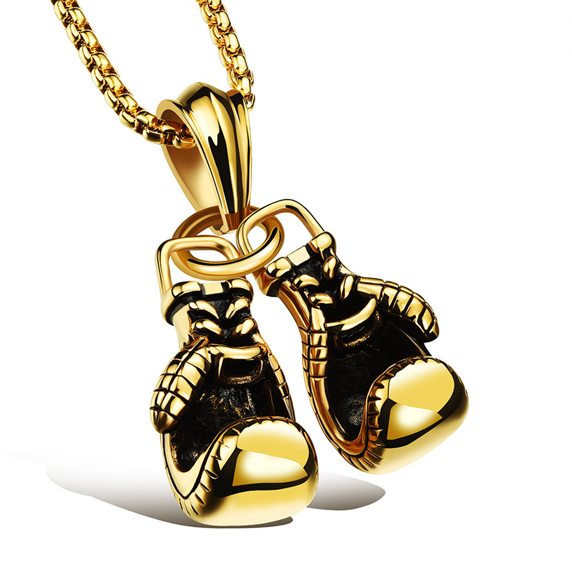 Wholesale Double Boxing Glove Alloy Pendant Necklace