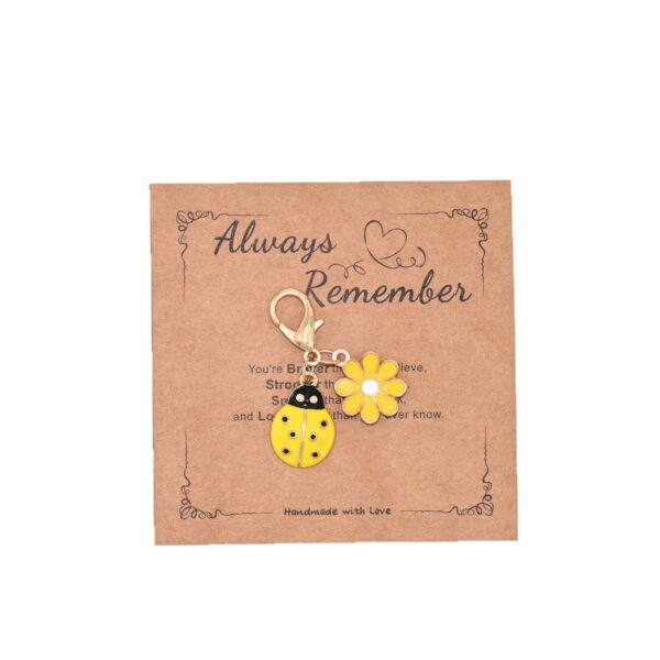 Wholesale Blessing Card Ladybug Daisy Keychain Pendant