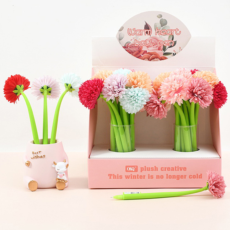 Wholesale Colorful flower soft silicone shaking pen