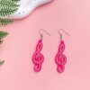 Wholesale Pink eighth note pentagram acrylic earrings