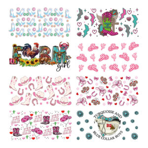 Wholesale Uv Transfer Sticker Glass Cup Crystal Label Crystal Sticker Cross-Border Exclusive for 16oz Glass Cup Special Sticker 23Cmx11Cm