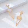 Wholesale Golden retro geometric diamond pendant earrings