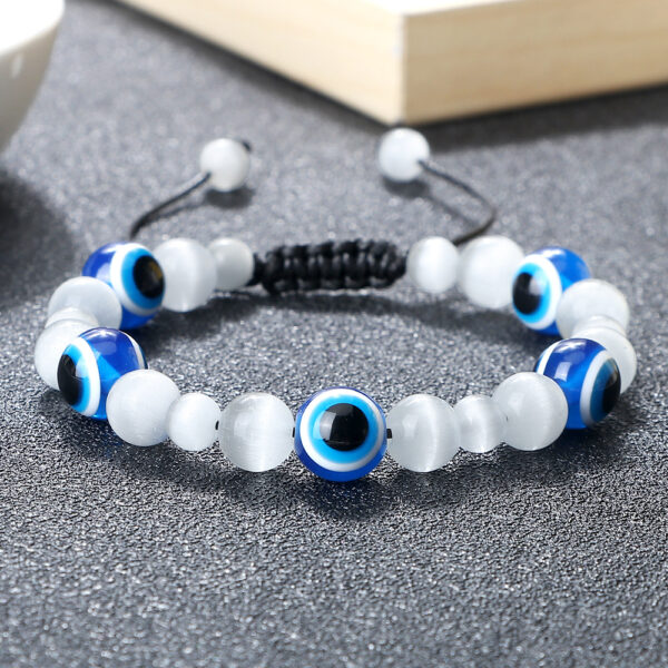 Wholesale Jewelry Accessories 10mm Volcanic Rock Bracelet Turkey Devil's Eye Beaded Hand Rope Adjustable