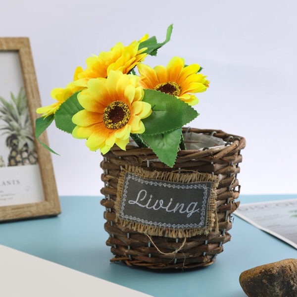 Wholesale artificial sunflower handmade silk cloth flower sunflower chrysanthemum laser rod ballpoint pen batch