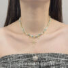 Wholesale Blue Resin Beaded Layered Necklace for Women