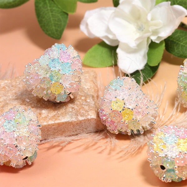 Wholesale heart beads fashion crown DIY chain beads