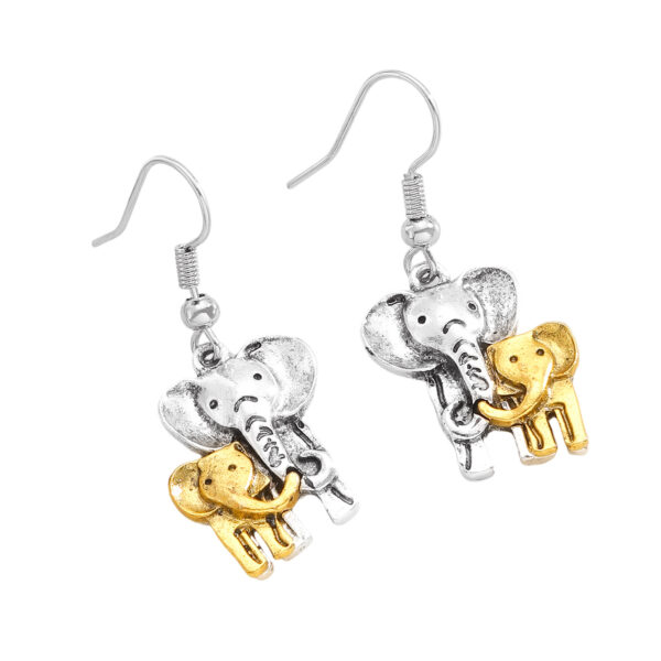 Wholesale Elephant Mother and Baby Creative Animal Earrings Women Mother's Day