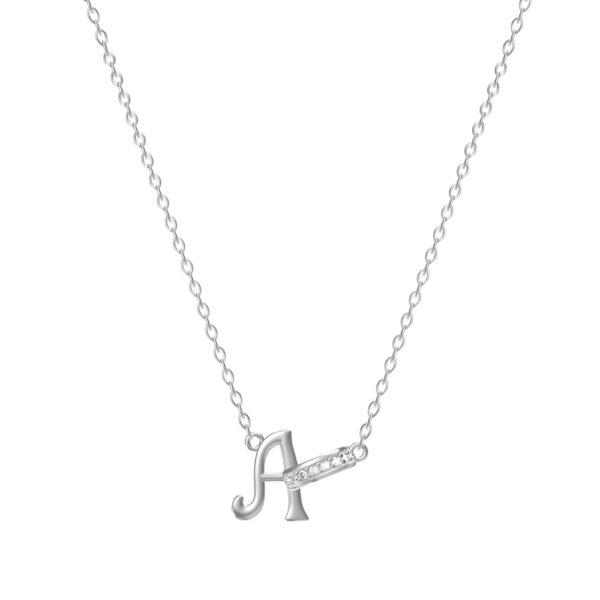 Wholesale 26 letter titanium steel necklace with diamonds