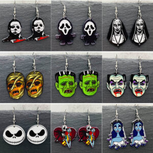 Wholesale Halloween Night Scary Skull Terror Acrylic Earrings