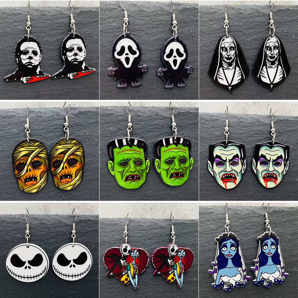 Wholesale Night y Skull Terror Acrylic Earrings