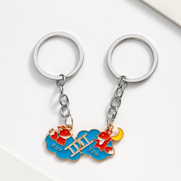 Wholesale Good Friend Rose Love Alloy Couple Keychain