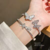 Wholesale Butterfly studded diamond cross buckle bracelet