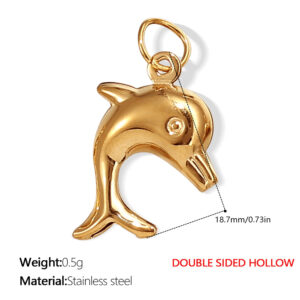 Pj264g double-sided hollow gold pendant