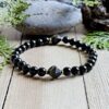 Wholesale Obsidian Bracelet Diamond Facet Gem Bracelet