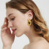 Wholesale Golden Creative Geometric Circle Earrings