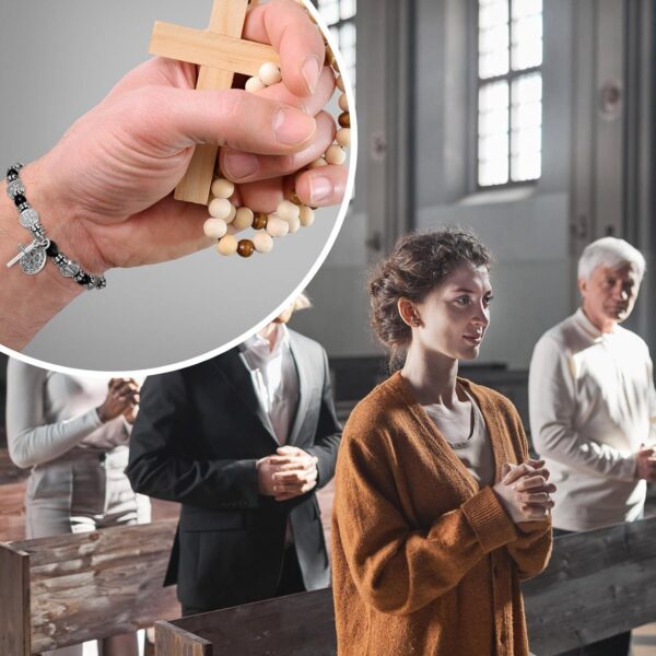 Wholesale Sier Holy Book Medal Bead Bracelet