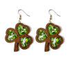 Wholesale St. Patrick's Day Clover Acrylic Earrings