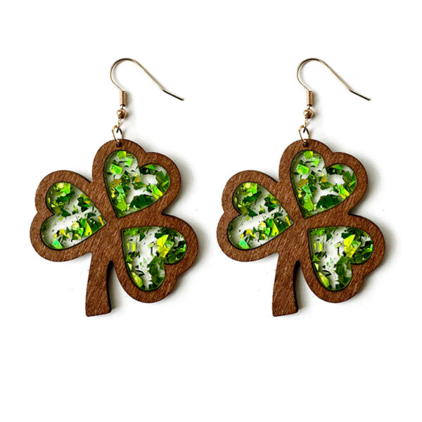 Wholesale St. Patrick's Day Clover Acrylic Earrings
