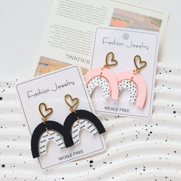 Wholesale Valentine's Day arched love ear acrylic earrings