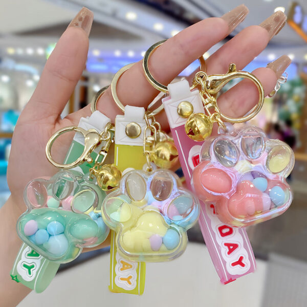 O1CN010zfQvU1GMVuMlXOcW_2214060710608-0-cib Wholesale Acrylic Liquid Sand Cat Paw Keychain