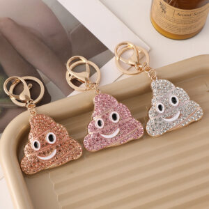 O1CN01109slm2A5DPLaDDkP_1874418151-0-cib Wholesale Cartoon Cute Rhinestone Poop Novelty Metal Keychain