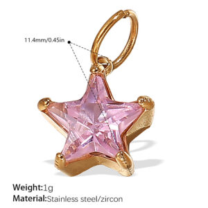 Pj464pkg pink zirconium gold pendant