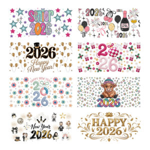 Wholesale UV transfer sticker for glass cups sticker 16OZ UV DTF WRAPS