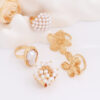Wholesale Flower Alloy Irregular Pearl Ring