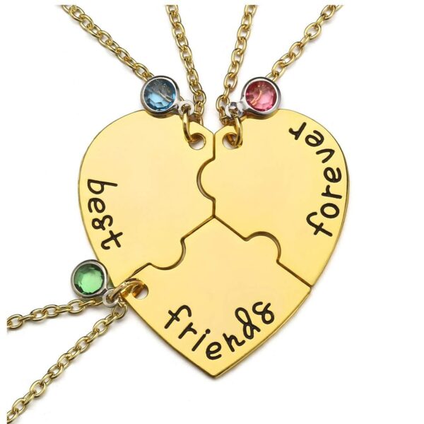 Wholesale December Birthday Stone Stainless Steel Love Puzzle Necklace