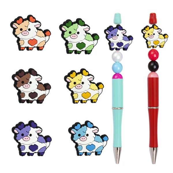 Wholesale Cartoon Calf Beads Pvc Soft Glue Patch Rice DIY Focal Beads