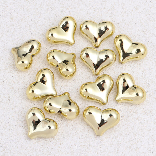 Wholesale 10pcs electroplated gold silver pentagram heart acrylic beads
