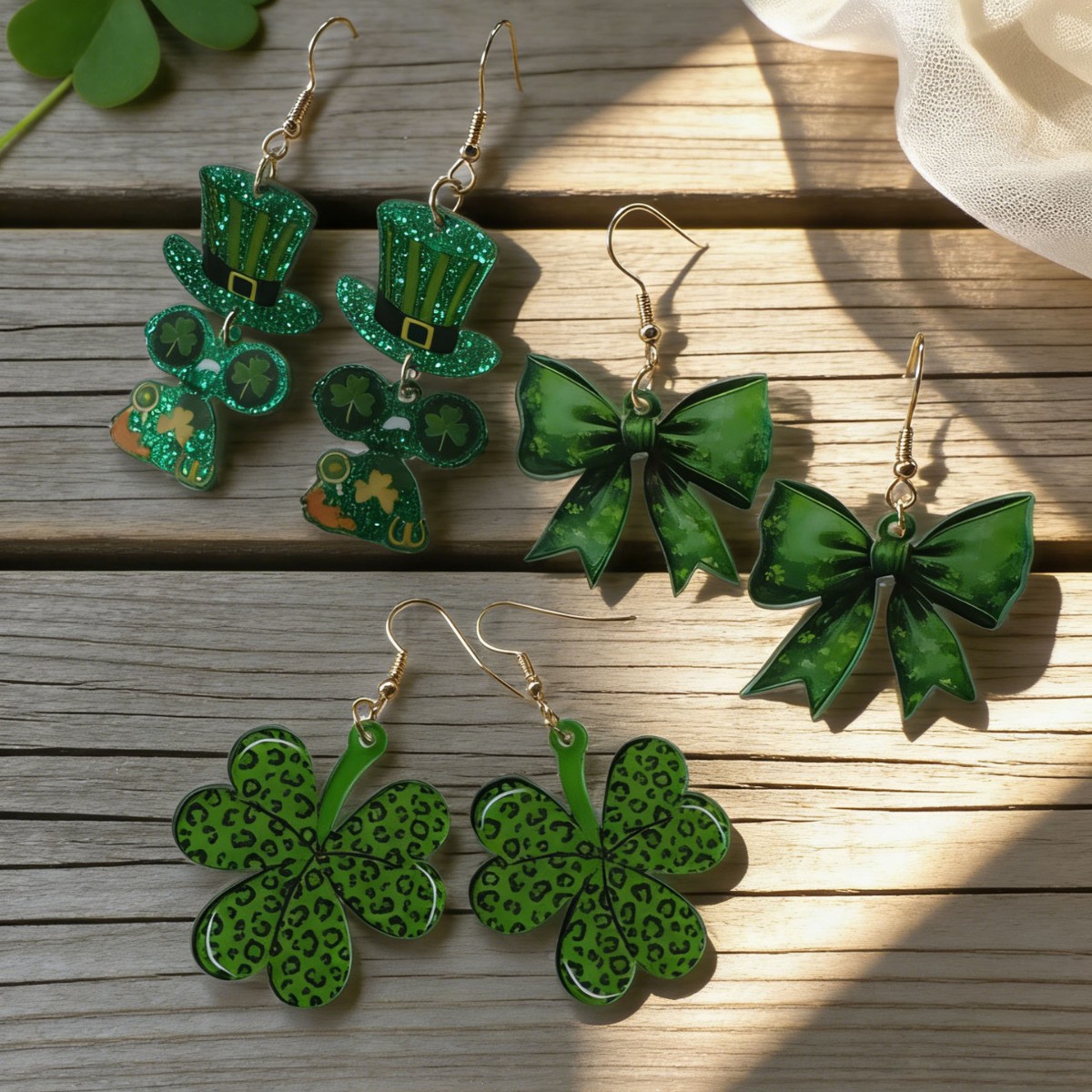 Wholesale St. Patrick's Day Shamrock Earrings
