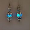 Wholesale Halloween smooth hollow skeleton luminous ghost head earrings
