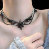 Wholesale Black Winged Star Mang Punk Gothic Dark Necklace