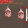 Wholesale Easter Flat Cute Pink Rabbit Acrylic Earrings