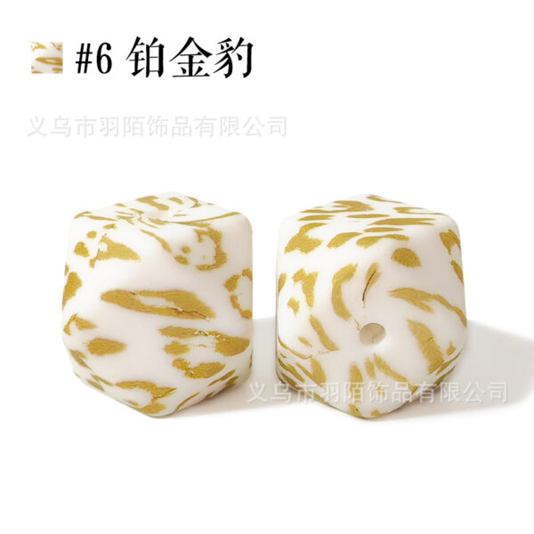 Wholesale 10PCS Silicone Hexagonal Watermark Octagonal Round Beads