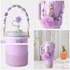 Wholesale Handle Flower Cup Chain Love Flower Straw Cap Cup Accessories