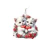 Wholesale Valentine's Day Red and White Kitten Acrylic Earrings