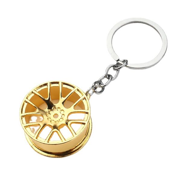Wholesale Car modification accessories metal wheel hub keychain