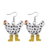 Wholesale Creative Funny High-heeled Shoes Rooster Polka Dot Wooden Earrings