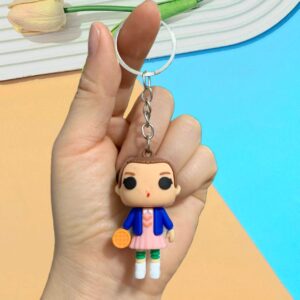 Strange plush toy keychain - short hair, dark blue / 5.4*3.8