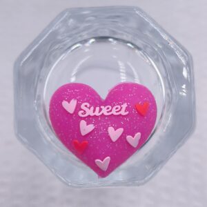 3D three-dimensional heart-shaped plum red