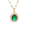 Wholesale Colorful Round Zircon Luxury Exquisite Stainless Steel Clavicle Necklace