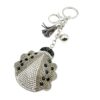 Wholesale Creative cartoon velvet rhinestone carapace ladybug Cute Keychain