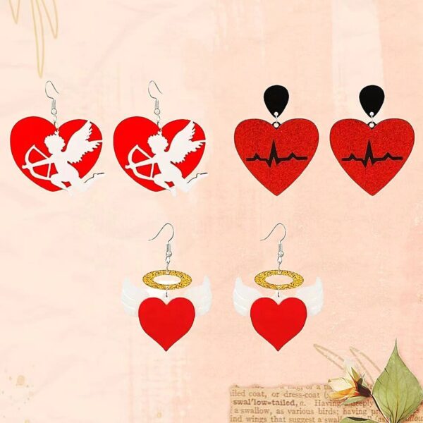 Wholesale Valentine's Day earrings love Sky Wings acrylic stitching earrings elegant earrings