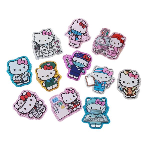 Wholesale Cartoon medical sta character DIY sequin glitter acrylic stickers OLY Exclusive