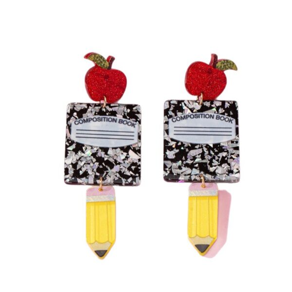 Wholesale Teacher's Day Apple Acrylic Earrings