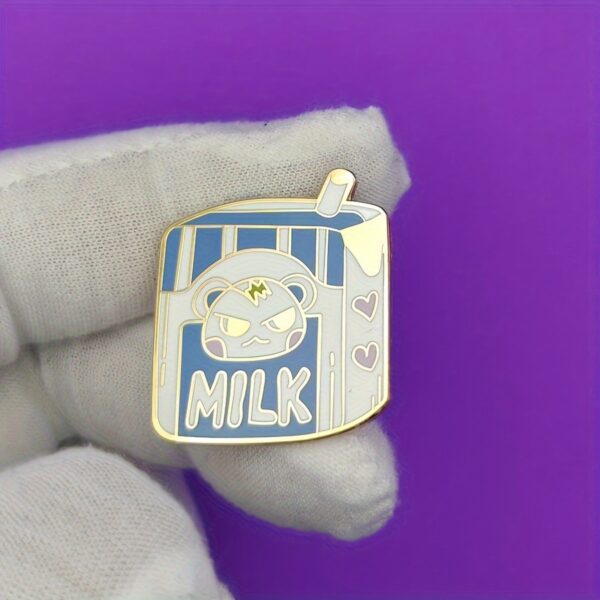 Wholesale Bear Milk Box Cartoon Metal Enamel Brooch